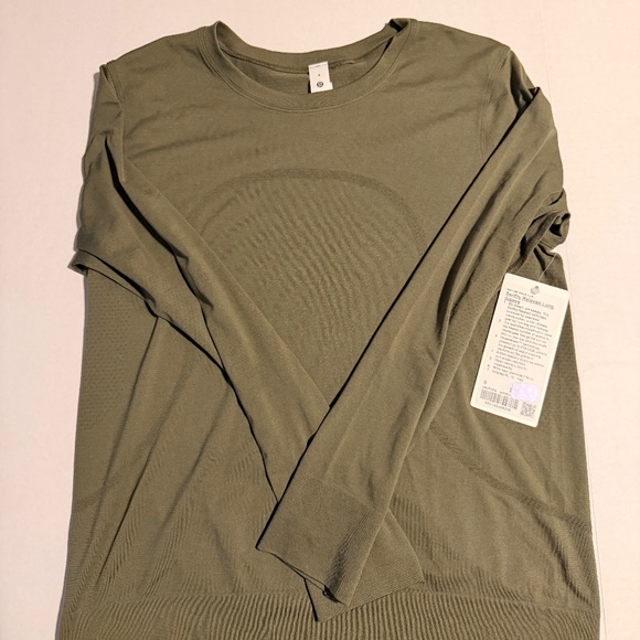 NWT Lululemon Swiftly Relaxed Long-Sleeve Shirt *Hip Length Army Green Size 8 - Picture 2 of 6